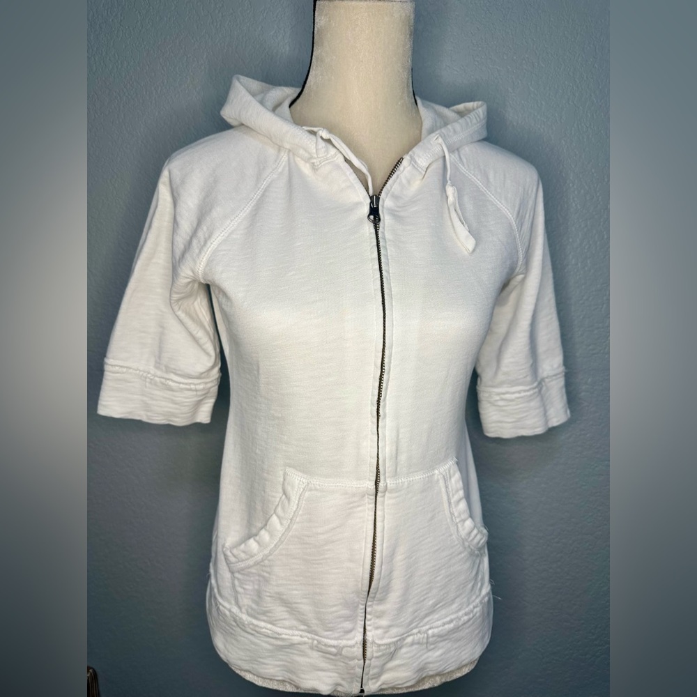 Ann‎ Taylor Loft White Zip-Up Hoodie